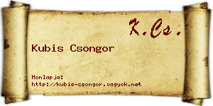 Kubis Csongor névjegykártya